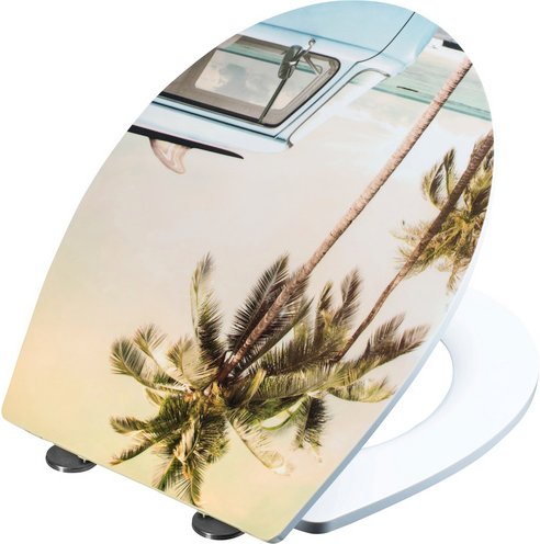 CORNAT WC-Sitz »RETRO BUS«, Duroplast, oval, mit Softclose-Funktion - bunt