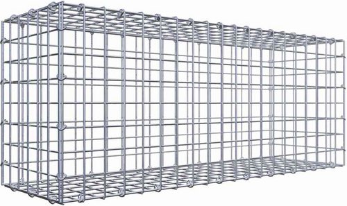 Gabiona Gabione, silbergrau, Maschenweite 5 cm x 5 cm, C-Ring - silberfarben