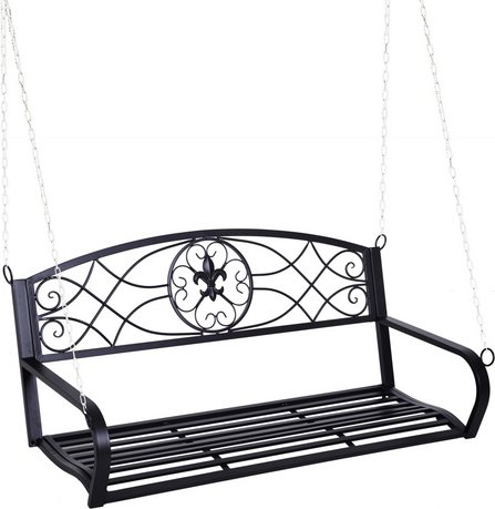 Thumbnail - Outsunny Hängebank, 2-Sitzer, schwarz, inkl. Auflagen