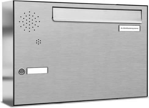 AL BRIEFKASTENSYSTEME Briefkasten, Parteien: 1, Zaundurchwurf, BxHxT: 53,2 x 34,5 x 11,6 cm - silberfarben