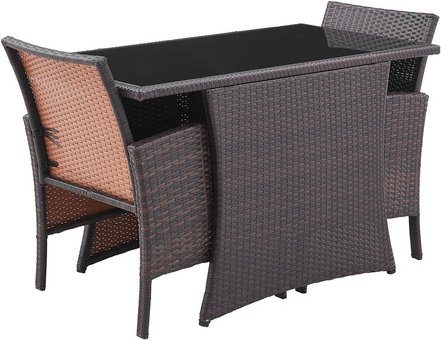 SIT Sitzgruppe »GARTEN«, Polyethylen (PE)/Metall/gehärtetes Glas, braun/schwarz
