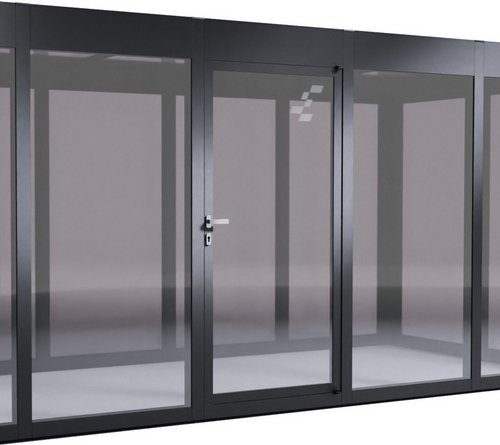 SunElements Zusatztür, anthrazit-metallic, Acrylglas rauchgrau, Stärke: 6 mm