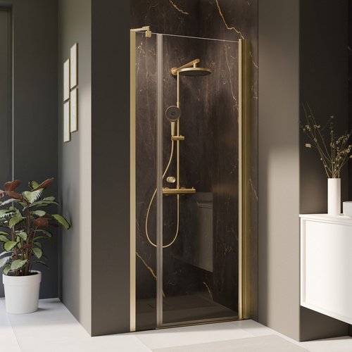 BREUER Drehtür »Elana 2.0«, 1000 grau getönt Anschl re./NT li. Gold - goldfarben