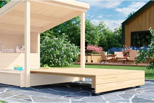 LASITA MAJA Sandkastenabdeckung »Pippi 2«, LxB: 195 x 215 cm, naturbelassen - braun