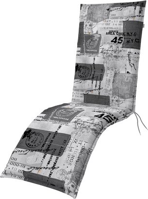 DOPPLER Auflage »Living«, BxL: 48 x 170 cm, mit Dekor-Muster, grau/weiß/anthrazit, für Gartenliegen - grau | weiss | sch...