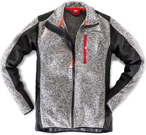 Thumbnail - BULLSTAR Softshell-Strickjacke »Hero-x«, grau/schwarz, Polyester/Elasthan