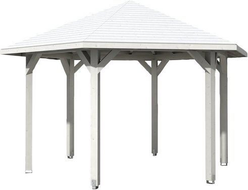 SKANHOLZ Pavillon »Nancy 3«, Zeltdach, sechseckig, BxHxT: 480 x 316 x 416 cm - weiss