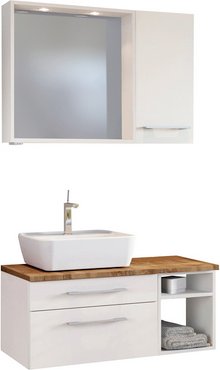 HELD MÖBEL Unterbecken-Set »Davos«, BxHxT: 90 x 200 x 47 cm - weiss
