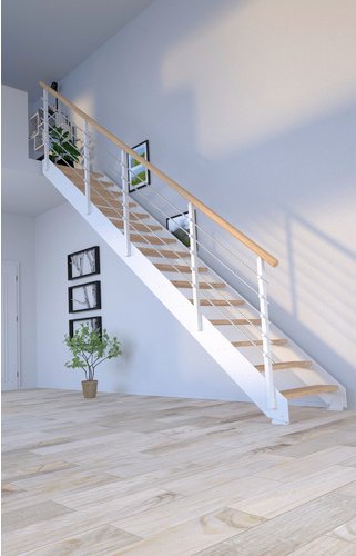STARWOOD Systemtreppe »Kos«, Metall, 15 Stufen, max. Geschosshöhe 320 cm - braun