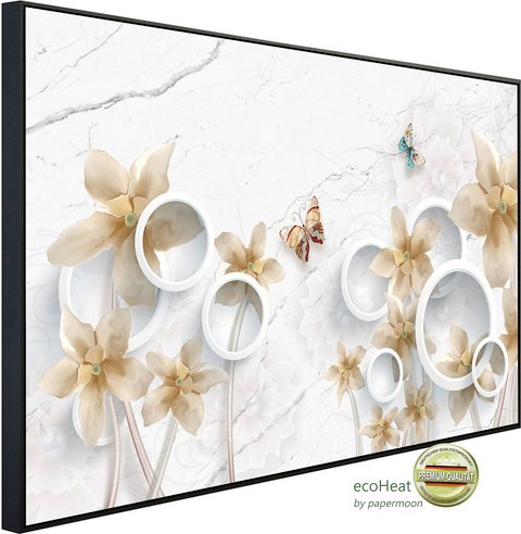 Thumbnail - papermoon Infrarotheizung »EcoHeat - Muster mit Blumen + Schmetterl. «, Matt-Effekt - bunt