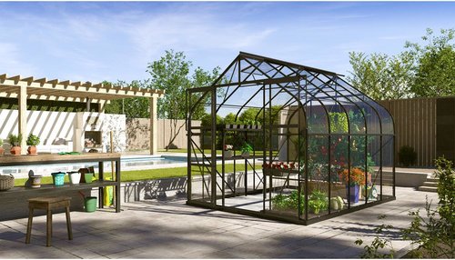 VITAVIA Gewächshaus »Dione«, 8,3 m², Aluminium/Glas, winterfest - schwarz