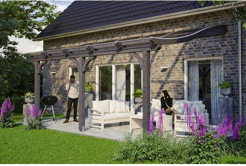 SKANHOLZ Terrassenüberdachung »Venezia«, Breite: 541 cm, Dach: Polycarbonat (PC), schiefergrau