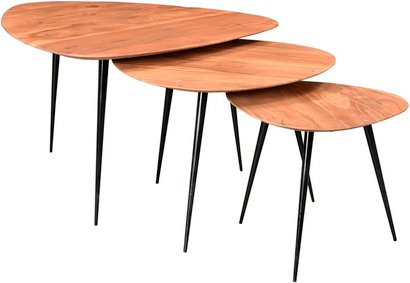 SIT Beistelltisch »THIS & THAT«, BxH: 54 x 37 cm, akazienholz/Metall - beige