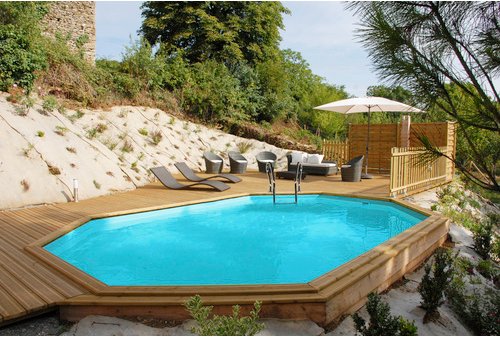 GRE Poolfolie, Breite: 356 cm, Polyvinylchlorid (PVC) - blau