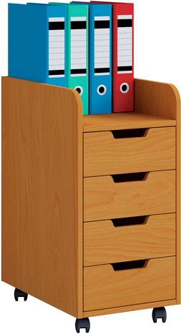 VCM Rollcontainer »Konal«, BxH: 33 x 65 cm, Holzwerkstoff - braun