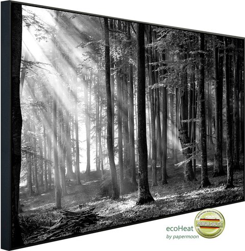 papermoon Infrarotheizung »EcoHeat - Wald Schwarz + Weiss«, Matt-Effekt - bunt
