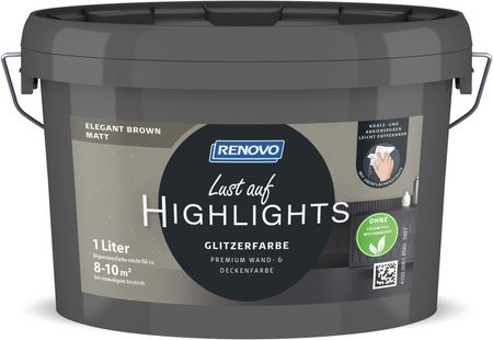 RENOVO Innenfarbe, »Lust auf HIGHLIGHTS«, Elegant Brown, matt, 1 l - braun