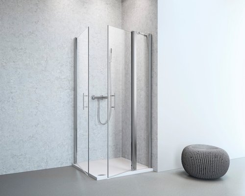 GEO Pendeltür, Höhe: 195 cm, edelsilber, Scheibenstärke: 6 mm - silberfarben