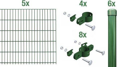 GAH ALBERTS Einstab-Gittermatten-Grundset »Einstab-Matte«, BxH: 1000 x 75 cm, Stahl, grün - gruen