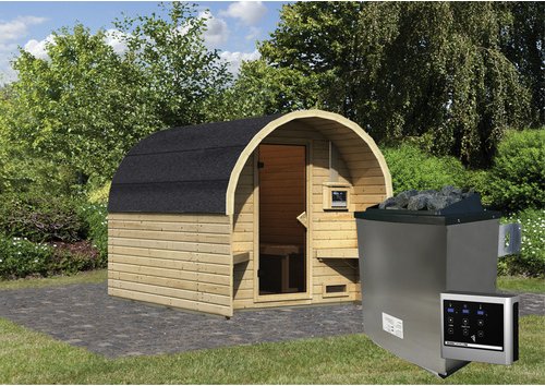 KARIBU Sauna »Rieden 2«, BxHxT:219 x 229 x 295 cm, naturbelassen - beige