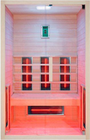 RORO Infrarotkabine »HAOCHARN«, BxHxT: 131 x 112 x 198 cm, geeignet für 2 Personen - beige