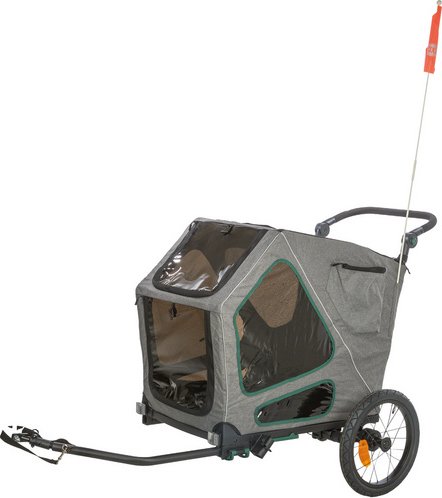 Hundeanhänger, M, 71x95x85/138 cm, grau/salbei - grau | gruen