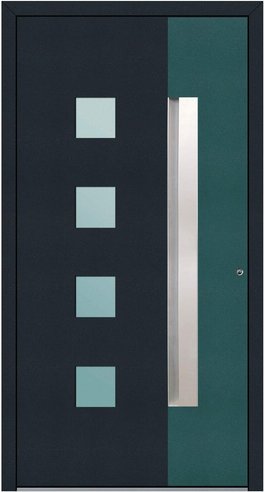 KNOCK Aluminium-Haustür »Marte«, anthrazit / moosgrün - gruen