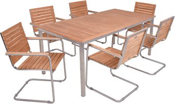 GARDEN PLEASURE Gartenmöbelset »DENVER«, 6 Sitzplätze, max. Belastung: 110 kg - braun