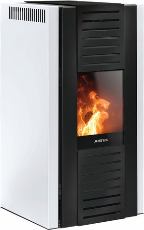 JUSTUS Pelletofen »Sirkos 2.0«, seidenweiss, Stahl, 6 kW