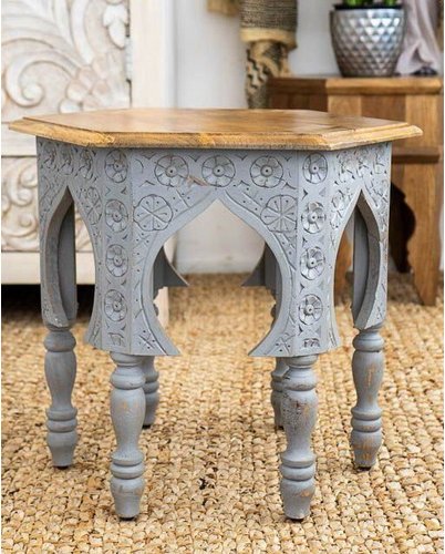 GARDEN PLEASURE Beistelltisch »AKOLA«, BxLxH: 45 x 45 x 45 cm, Mangoholz - grau | braun