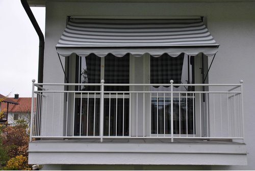 Thumbnail - ANGERER FREIZEITMÖBEL Klemmmarkise, BxT: 400x150 cm, grau gestreift