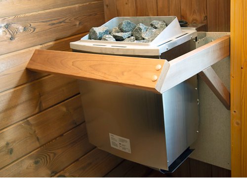 WOLFF FINNHAUS Saunaofen, BxHxT: 41 x 50 x 37 cm, 9 kW, stahlgrau