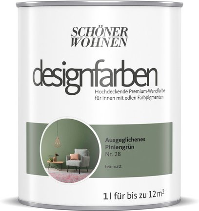 SCHÖNER WOHNEN FARBE Innenfarbe »Designfarben«, Ausgeglichenes Piniengrün, matt - gruen