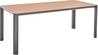 CASAYA Tisch, »Baracoa«, Alu-Lamellen Holzoptik, LxBxH: 200x90x75 cm, anthrazit - schwarz