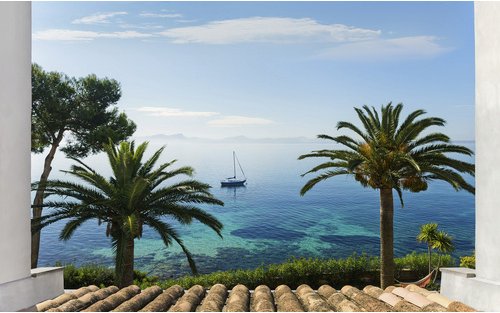 KOMAR Vliestapete »Paradise View«, Breite 450 cm, seidenmatt - bunt