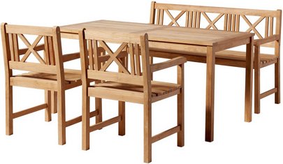 Cinas Gartenmöbelset »Rosenborg«, 5 Sitzplätze, Teakholz, 4-teilig - braun