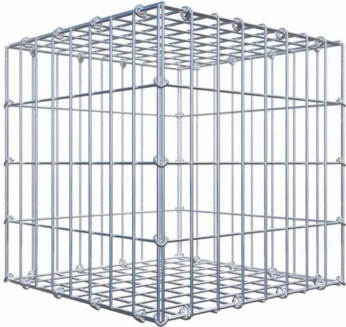 Gabiona Gabione, silbergrau, Maschenweite 5 cm x 10 cm, C-Ring - silberfarben