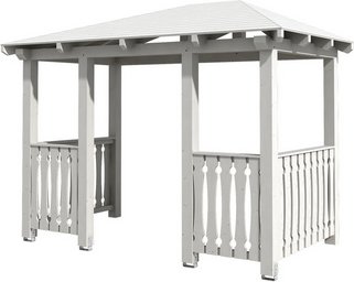 SKANHOLZ Vordach »Wismar 8«, 351 x 187 cm (BxT), nordische Fichte, weiß - weiss