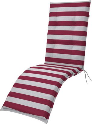 DOPPLER Auflage »Living«, BxL: 48 x 170 cm, mit Dekor-Muster, rot/weiß, für Gartenliegen - rot | weiss