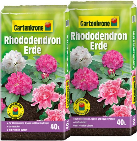 Gartenkrone Rhododendron- und Hortensienerde, 2 x 40L, Karton - braun