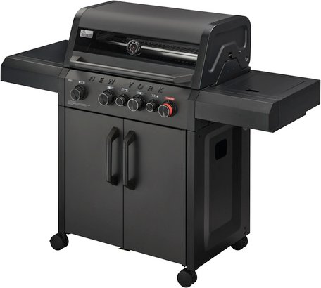 Thumbnail - hagebau Gasgrill »New York Pro«, 4 Brenner, Sear-Brenner, matt graphit - schwarz