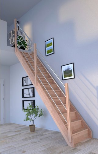 STARWOOD Raumspartreppe »Rhodos«, Buchenholz, 13 Stufen, max. Geschosshöhe 300 cm - braun