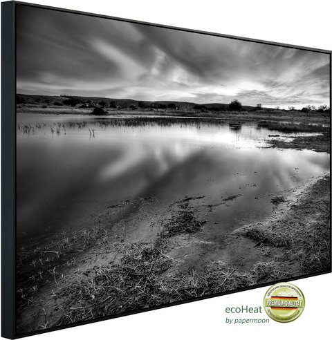 Thumbnail - papermoon Infrarotheizung »EcoHeat - Landschaft Schwarz + Weiss«, Matt-Effekt - bunt