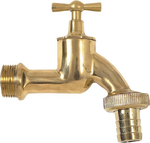 GARANTIA Auslaufhahn, Messing, 3/4" - braun