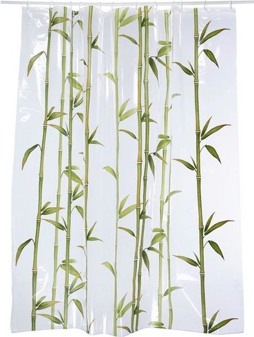 KLEINE WOLKE Duschvorhang »Bambú«, BxH: 180 x 200 cm, Bambus, grün - gruen