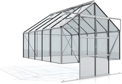 Thumbnail - VITAVIA Gewächshaus »Cassandra«, 8,3 m², Aluminium/ESG Glas, winterfest - silberfarben