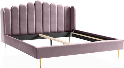 Thumbnail - SalesFever Muschelbett, rose/goldfarben, MDF/Samt (100% Polyester)/Metall - rosa