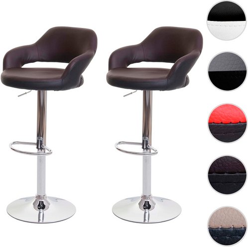 MVG Barhocker »MVG-F16«, 2er-Set, Um 360° drehbar - braun
