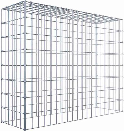 Gabiona Anbaugabione »Typ 3«, 5 Gittermatten inkl. C-Ringe, Maschenweite: 5 x 10 cm, ohne Bodengitter - silberfarben