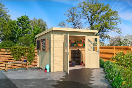 LASITA MAJA Gartenhaus »San Jose«, BxHxT: 295 x 210,9 x 213,1 cm (Außenmaße inkl. Dachüberstand), Holz - beige